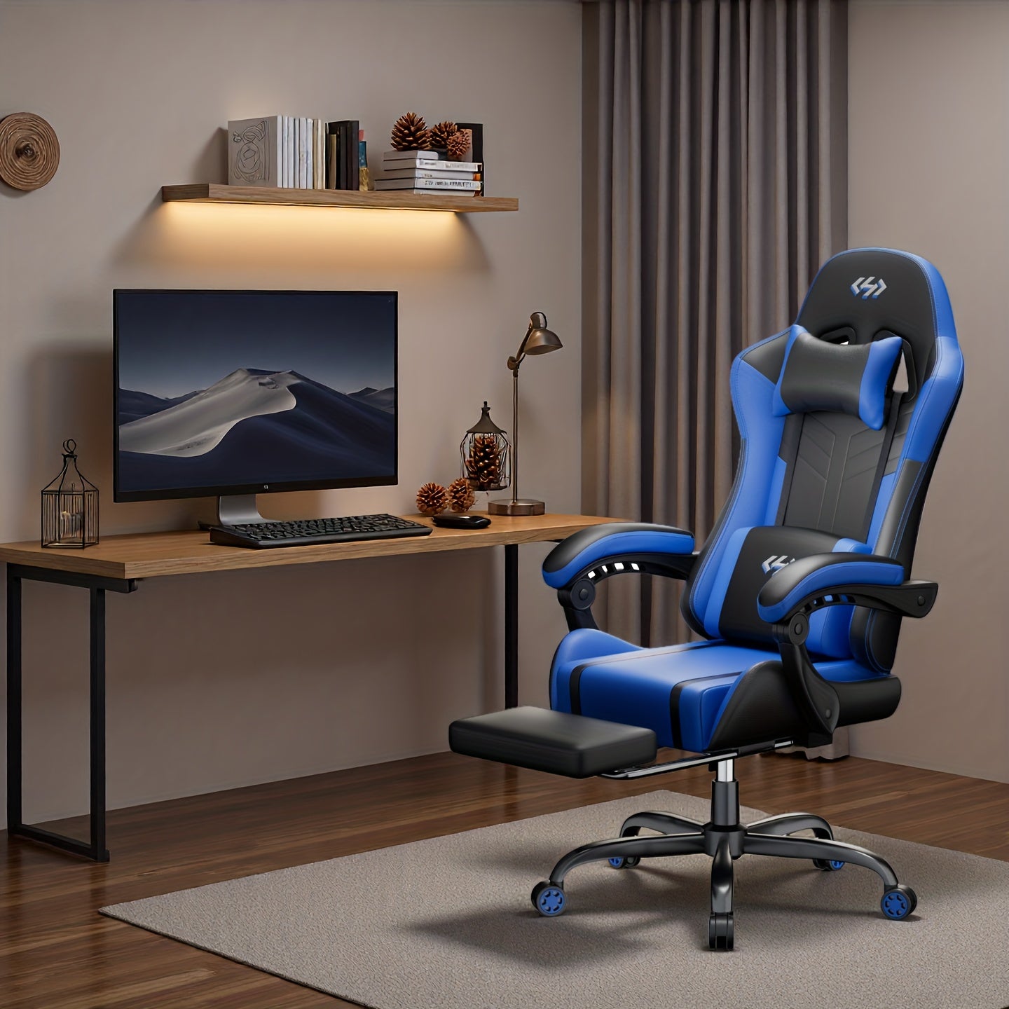 Gamingstoel – Gamestoel – Gaming Chair – Bureaustoel – Game Stoel – Ergonomisch Design – Verstelbare Rugleuning & Voetensteun – PU Kunstleer – Hoog Draaggewicht 150 kg