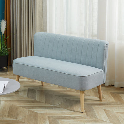 2-zits bank – tweezitsbank – loveseat – zitbank – bankstel – retro design – duurzaam hardhouten frame – lichte linnen stof