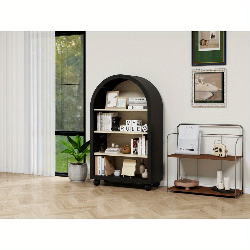 Boekenkast – Boekenrek – Opbergkast – Vakkenkast – Stellingkast – Zwart Hout – 120 cm Hoog – Draagvermogen 100 kg – Geen Montage Nodig