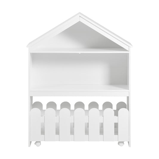 Boekenkast – Boekenrek – Vakkenkast – Opbergkast – Kinderboekenkast – MDF Wit – 91x30x114 cm – Draagvermogen 25 kg