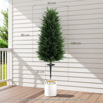 Kunstcypress – Kunstboom – Nepplant – Decoratieplant – Groene Kunstplant – Set Van 2 – 831 Bladeren Per Plant – Onderhoudsvrij & Natuurlijk Uitziend