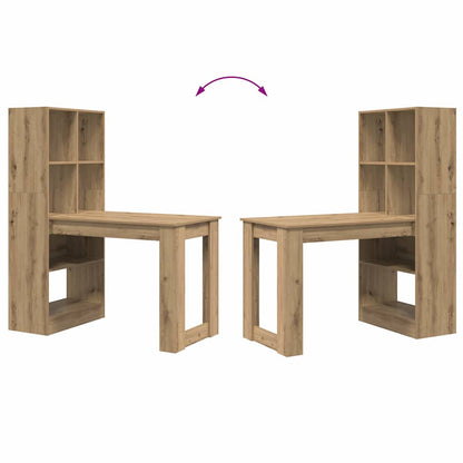 Bureau – Schrijftafel – Computertafel – Werktafel – Kantoortafel – Artisan Eiken Kleur – Krasbestendig Hout – Veel Opbergruimte