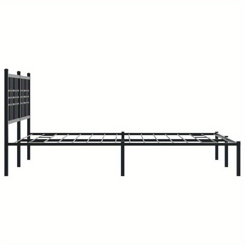 Bedframe met hoofdbord metaal zwart 140x200cm