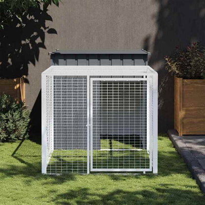 Kippenren – Kippenhok – Kipren – Pluimvee Ren – Kippen Kooi – Antraciet – Gegalvaniseerd Staal – 110x201x110 cm – Weerbestendig – Ruim Design