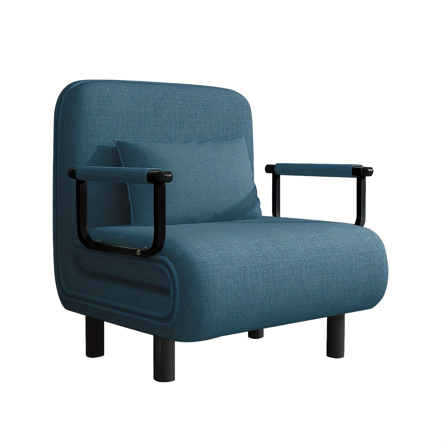 Slaapbank – Sofa Bed – Logeerbed – Bedbank – Slaapstoel – Blauw – Verstelbare Rugleuning – Stevig Metalen Frame