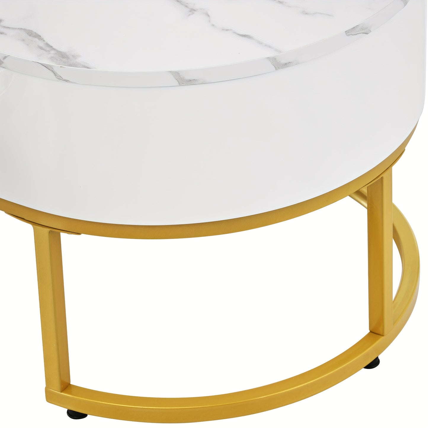 2pcs Modern Metal Coffee Table Suitable for Living Room - Heavy-Duty Assembly Frame, Minimalist Space-Saving, Table