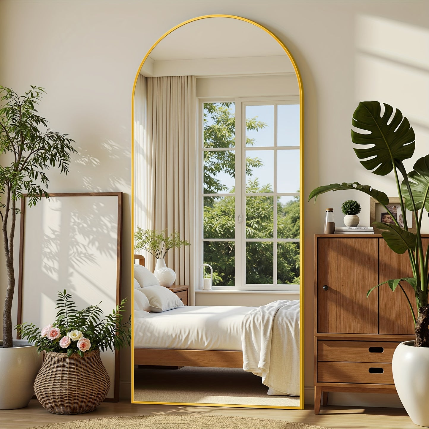 Staande Spiegel – Vloerspiegel – Volledige Lengte Spiegel – Ganzkörperspiegel – Kamer Spiegel – Goud Zwart Metalen Frame – Veiligheidsglas – 174x68cm Grote Afmeting