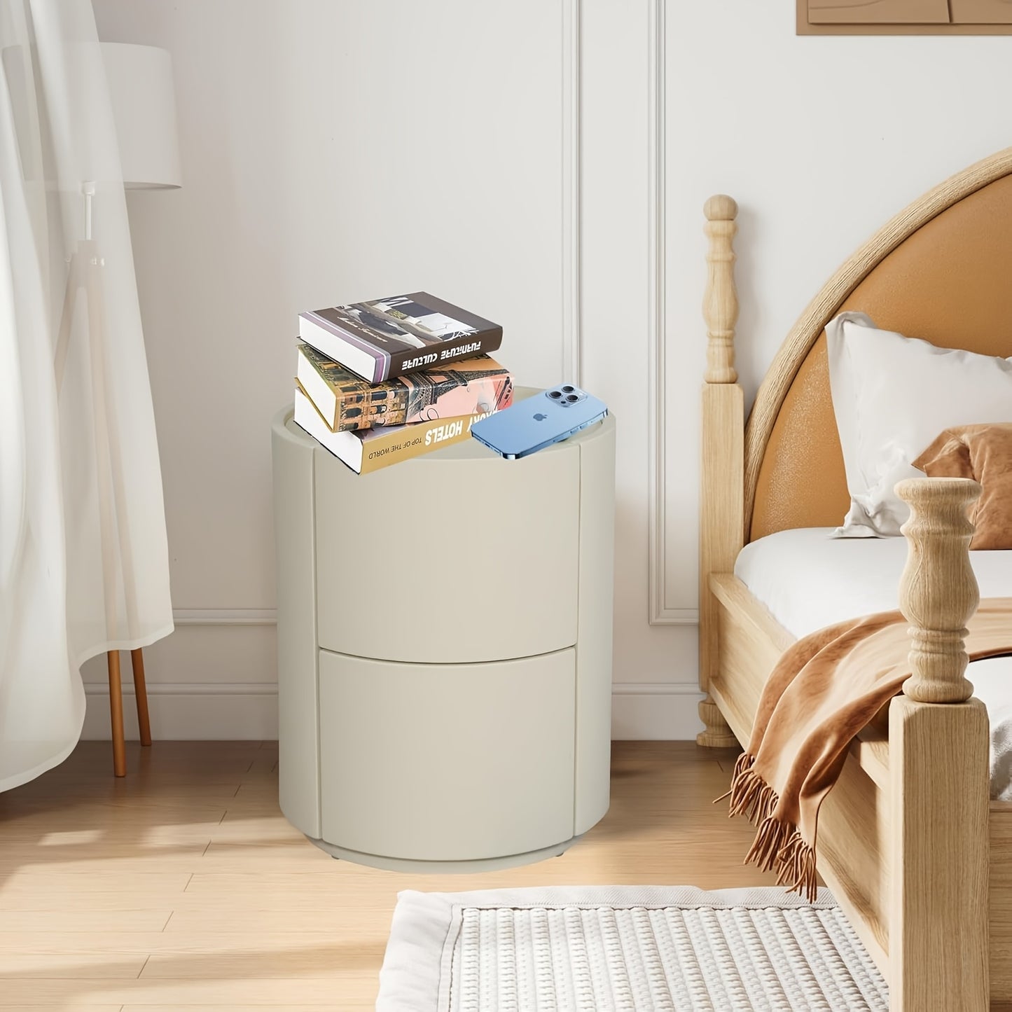 Nachtkastje – Bijzettafel – Opbergkast – Sideboard – Zwevend kastje – 2 Lades – Lederette Afwerking – Compact 40x40x50 cm