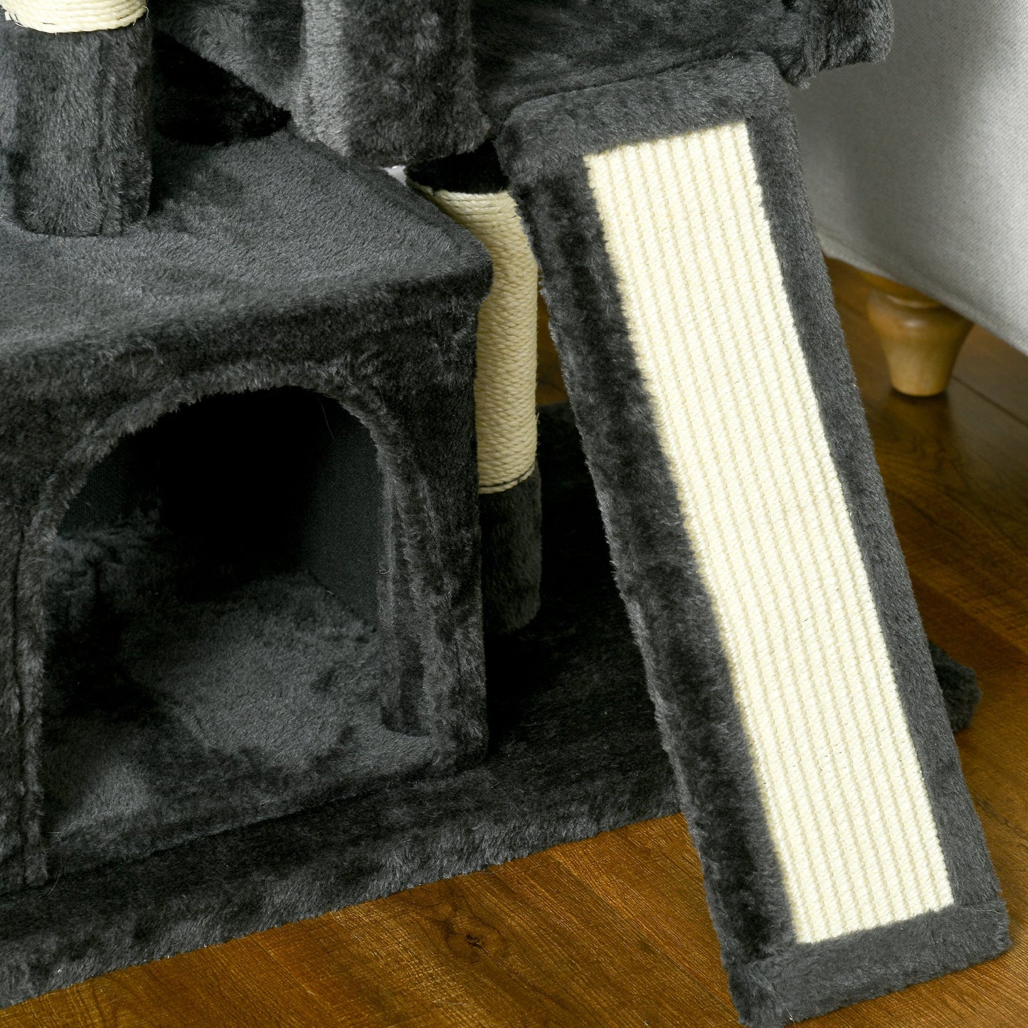 83 cm Small Cat Scratching Post with Sisal Columns, Cat Climbing Tree, Cat Furniture Play Tree for Small Cats, Dark Gray