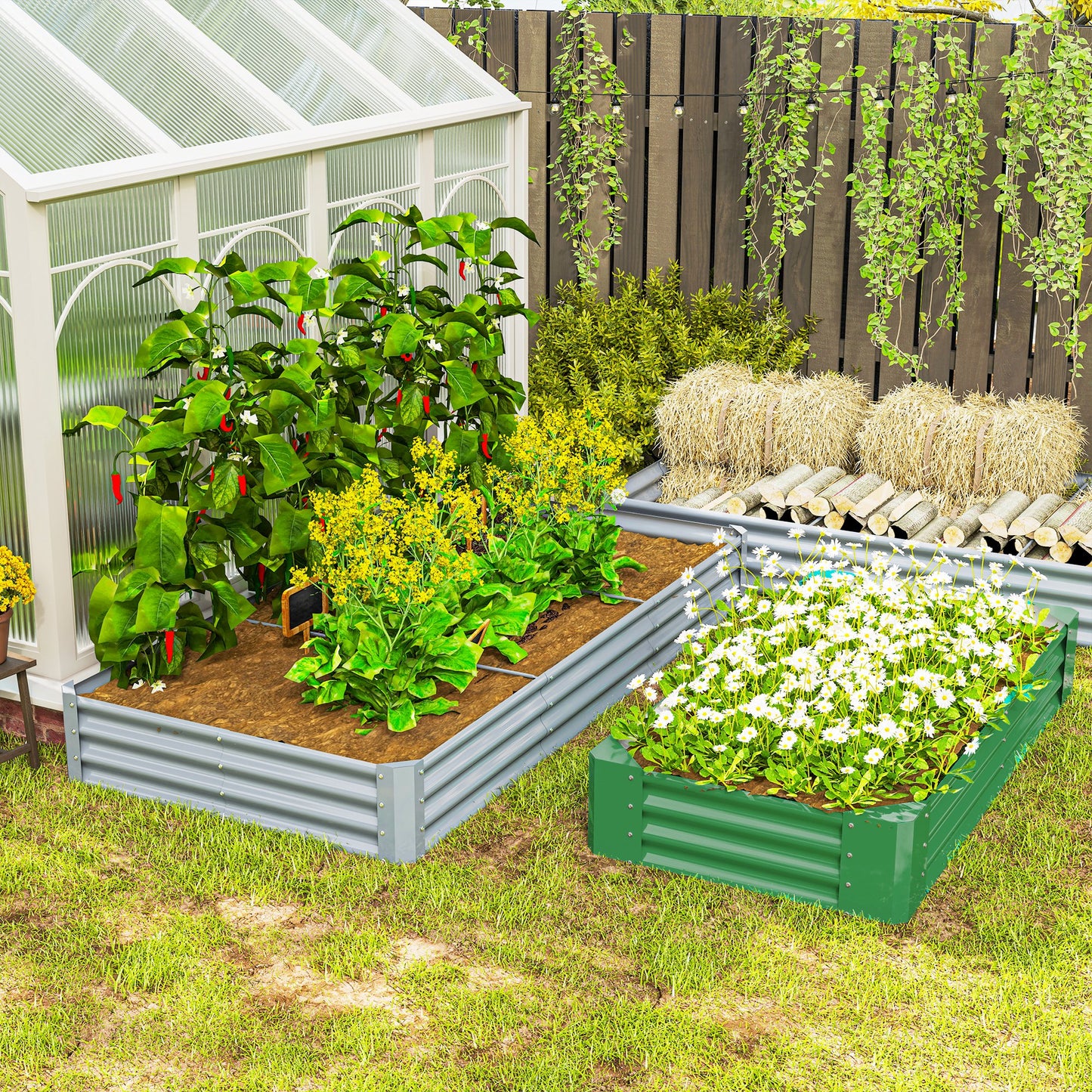 Verhoogd Plantbed – Stalen Border – Bloemenbak – Tuinbak – Kruidenbak – Weerbestendig Staal – Anti-Cut Randen – Comfortabel Tuinieren