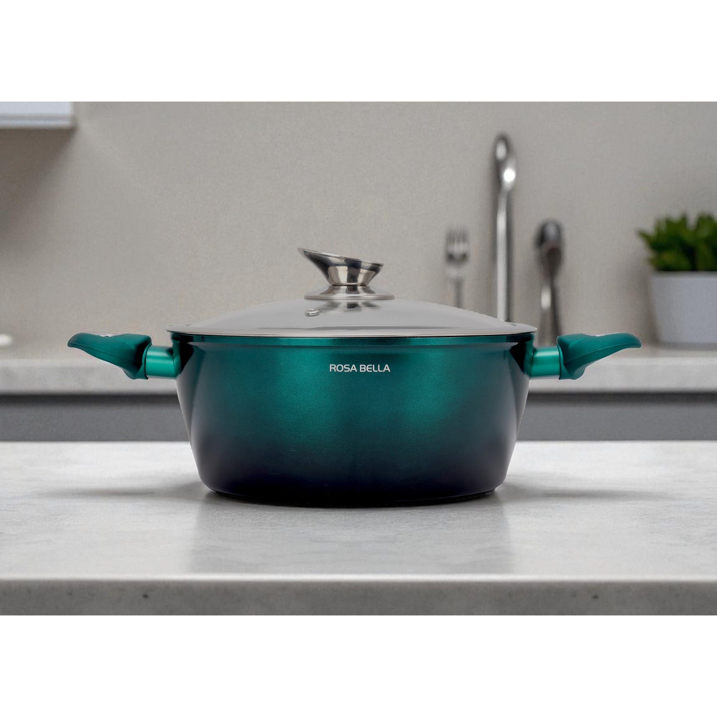 8-Delige Pannenset – Kookpannen – Steelpannen – Inductiepannen – Kookgerei – Green Kleur – Keramische Anti-aanbaklaag – Energiezuinige Warmteverdeling