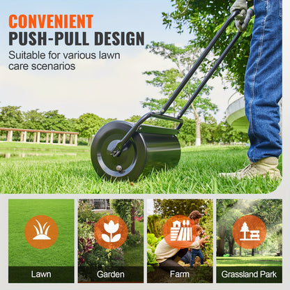 Grondwals – Gazonwals – Graswals – Tuinwals – Gazonroller – 60,96 cm Breedte – Zware Stalen Constructie – 49,21 L Vulcapaciteit – Ergonomisch Handvat – Makkelijk Vullen en Legen
