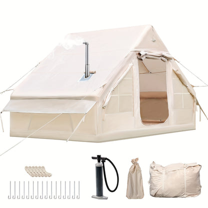 Opblaasbare Tent – Lucht Tent – Inflatable Shelter – Kampeertent – Tent Met Schoorsteen – Snelle Inflatie – Stevig PVC Frame 3x2m