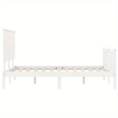 Bed Frame Without Materasso Bianco 120x200cm Wood Massello Pino Removable and durable