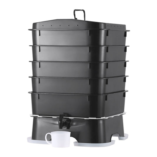 Wormenbak – Wormenhotel – Compostbak – Wormencompost – Composteerbak – 50 Liter Capaciteit – UV-Bestendig HDPE Materiaal