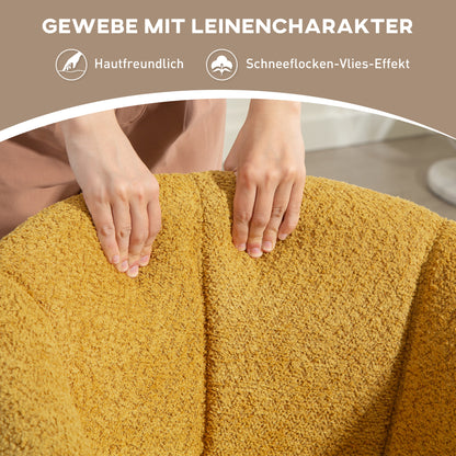 Draaifauteuil – Fauteuil – Lounge Stoel – Zithoekstoel – Kunstlederen Stoel – Gele Bekleding – Draaibaar 360 Graden – Ergonomische Zitschaal