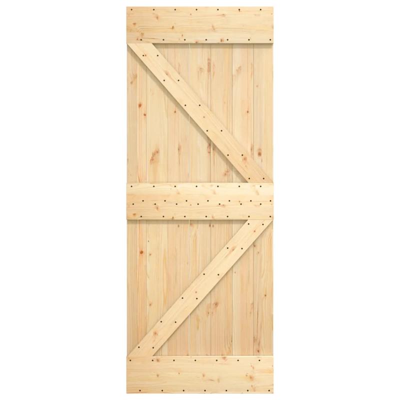 Schuifdeur Houten Deur Schuifdeursysteem Grenenhout Massief Hout – 80x210 cm – Verticale Paneelstijl – Natuurlijke Houtnerf – Soepele Opening – Privacy en Lichtregeling
