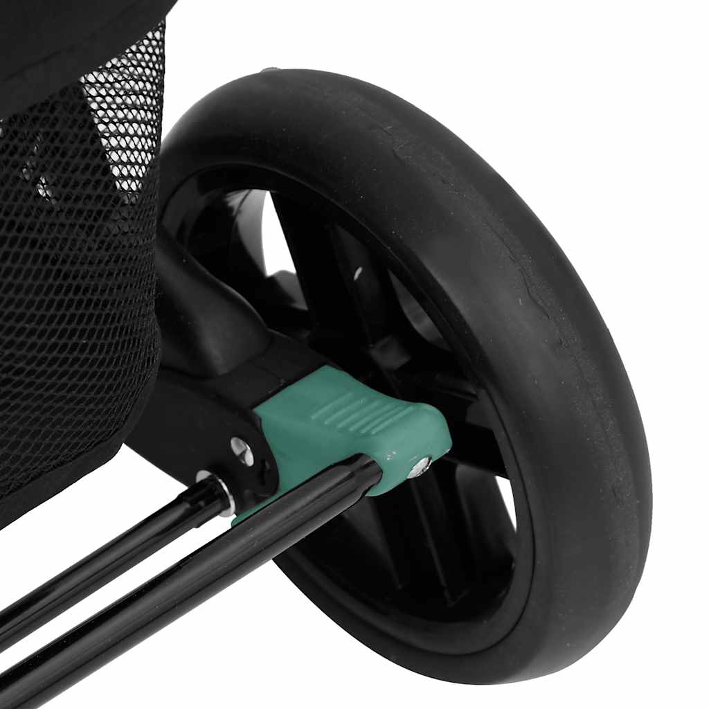 Tweelingwagen – Dubbele Kinderwagen – Tandemwagen – Babywagen – Duo Buggy – Staal Frame – Verstelbare Zitposities – Groen
