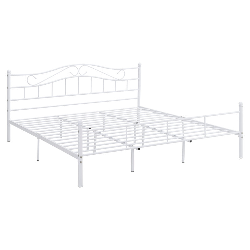 Metalen Bed – Stalen Bedframe – Industrieel Bed – Slaapbank – Lattenbodem – Mat Zwart – 160 x 200 cm – Stevig & Onderhoudsvriendelijk