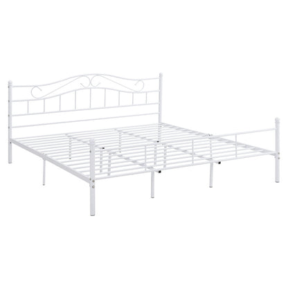 Metalen Bed – Stalen Bedframe – Industrieel Bed – Slaapbank – Lattenbodem – Mat Zwart – 160 x 200 cm – Stevig & Onderhoudsvriendelijk