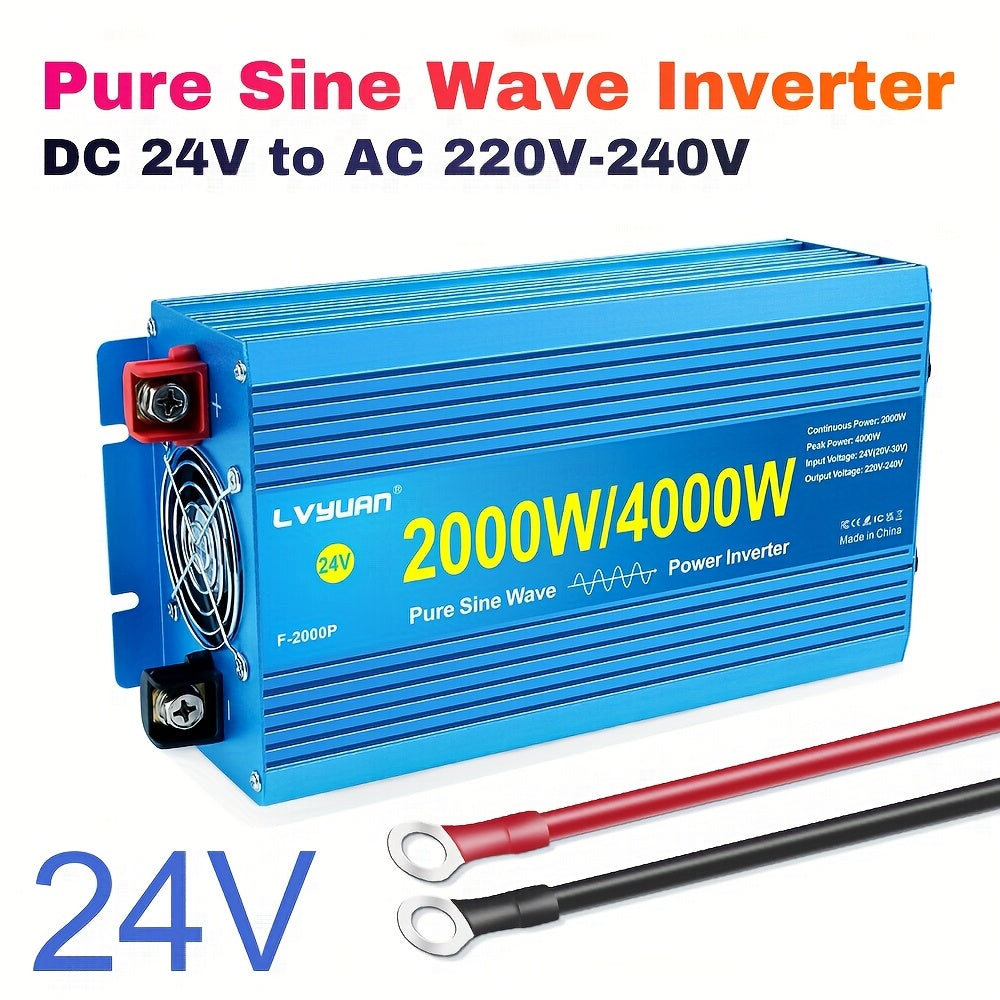 Omvormer 12V Naar 220V – Spanningomzetter – Power Inverter – Stroomomvormer – DC AC Converter – 2000W Continu / 4000W Piek – Zuivere Sinusgolf – LCD Display