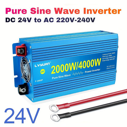 Omvormer 12V Naar 220V – Spanningomzetter – Power Inverter – Stroomomvormer – DC AC Converter – 2000W Continu / 4000W Piek – Zuivere Sinusgolf – LCD Display