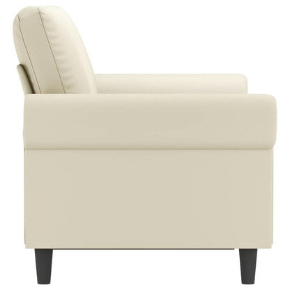 2-Zits Bank – Loveseat – Tweezitsbank – Zitbank – 2-Persoons Bank – Creme Kleur – Synthetisch Leer – Compact 120 cm breed