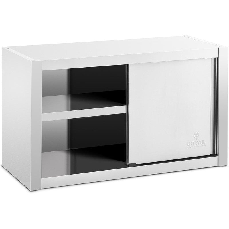 Vitrinekast – Wandkast – Opbergkast – Schuifdeurkast – Keukenkast – Roestvrij Staal – 100 x 45 x 60 cm – 2 Schuifdeuren