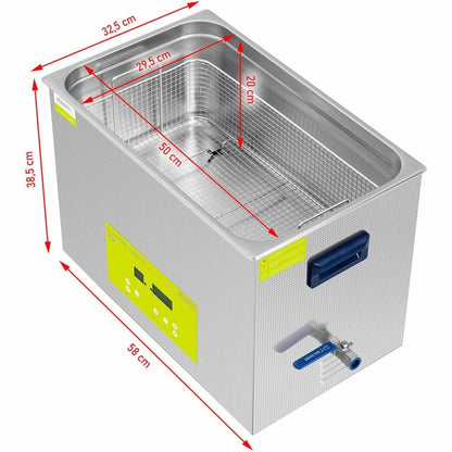 Ultrasoonreiniger – Ultrasoonbad – Reinigingsapparaat – Ultrasone Reiniger – Ultrasonic Cleaner – 30 Liter Capaciteit – 600W Met LED Display