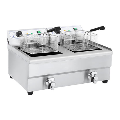 Double-Chamber Gastronomic Fryer with Taps 230V 2X16L - QUORE