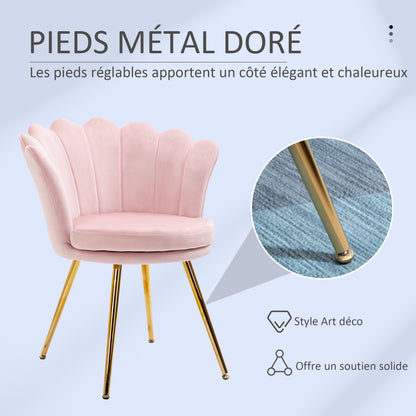Draaifauteuil – Fauteuil – Lounge Stoel – Velvet Stoel – Shell Chair – Roze Velours – 360° Draaibaar – Stijlvol Metalen Frame