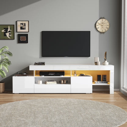 Tv-meubel – TV-kast – Mediameubel – Entertainmentmeubel – Dressoir – Wit – 3 Gesloten Kasten – Geschikt voor 85 Inch TV