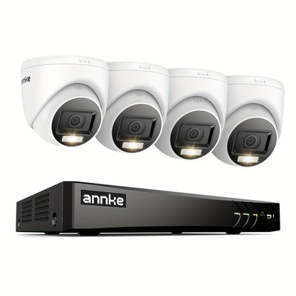 Beveiligingssysteem – Bewakingscamera – CCTV Systeem – Surveillance Set – Camerabeveiliging – 8 Kanaals Bekabeld – 8MP Full HD – Slim Nachtzicht Met AI Detectie
