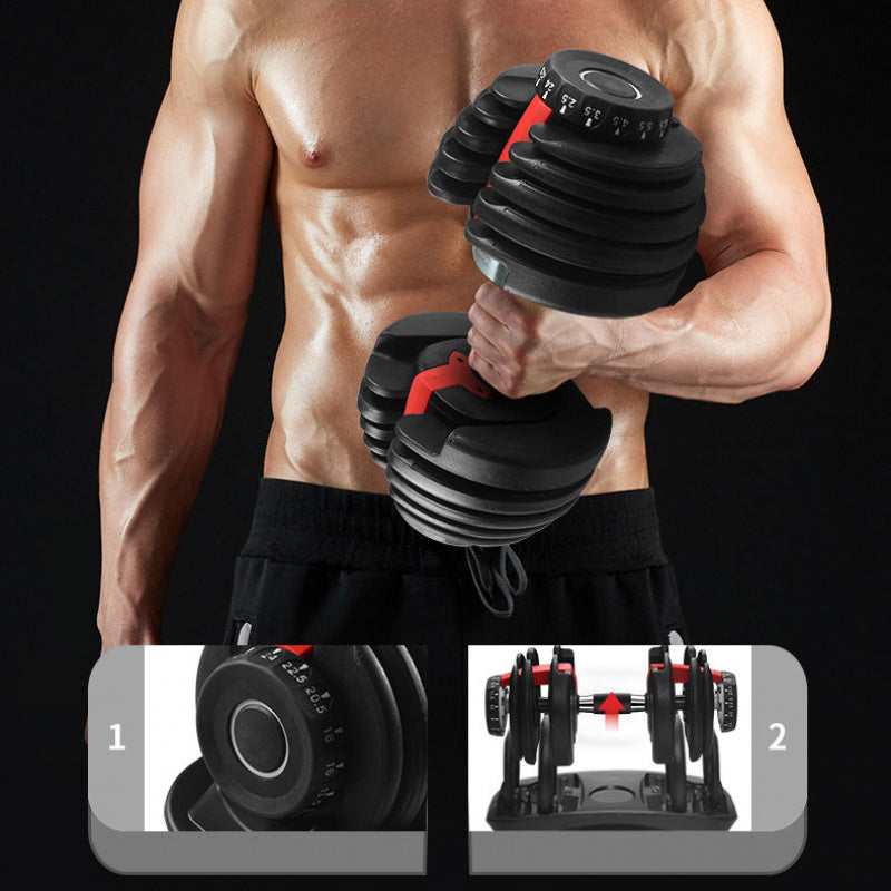 Verstelbare Halter – Dumbbell – Gewicht – Krachttraining – Fitness – 24 kg – Anti-slip Handvat – Duurzaam Metaal