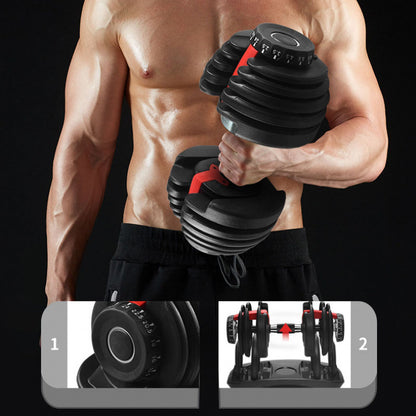 Verstelbare Halter – Dumbbell – Gewicht – Krachttraining – Fitness – 24 kg – Anti-slip Handvat – Duurzaam Metaal