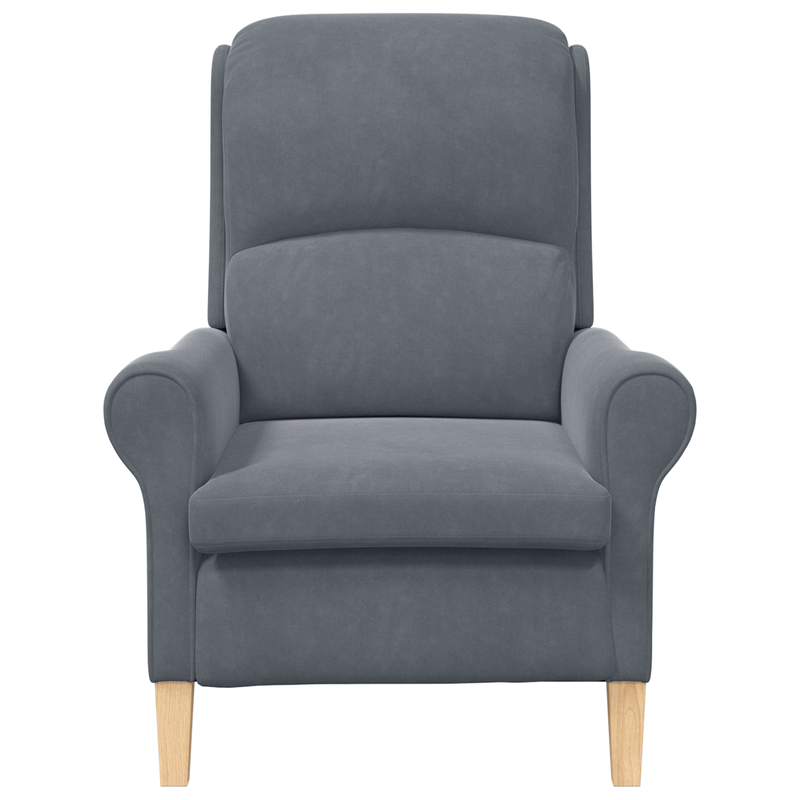 Fauteuil – Armstoel – Zetel – Lounge Stoel – Donkergrijs – Comfortabele Bekleding – Stevig Zacht Houten Frame