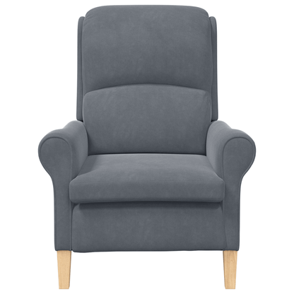 Fauteuil – Armstoel – Zetel – Lounge Stoel – Donkergrijs – Comfortabele Bekleding – Stevig Zacht Houten Frame
