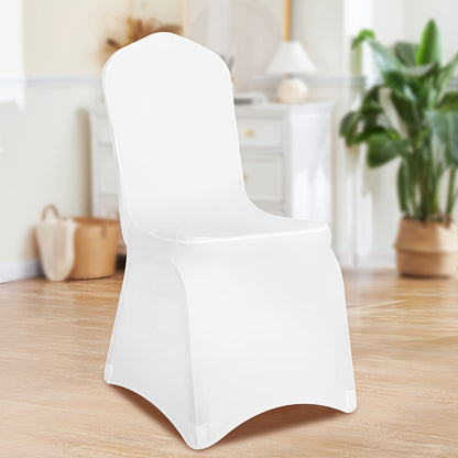 Set van 50/100 Stoelhoezen – Afneembare en Wasbare Witte Hoezen voor Eetkamerstoelen – Ideaal voor Hotels, Banketten, Keuken, Restaurant of Bruiloften