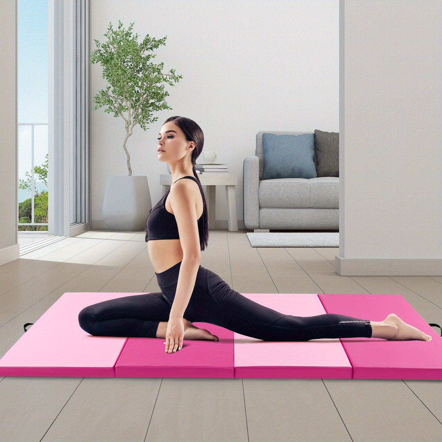 Gymmat – Fitnessmat – Yogamat – Turnmat – Sportmat – Opvouwbaar Met Sluiting & Draaghandvat – Extra Dik & Zacht – Lichtgewicht & Duurzaam