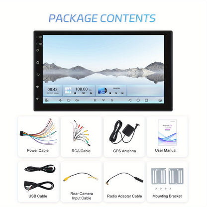 Autoradio – Car Stereo – Multimedia Speler – Inbouw Radio – Auto Audio Systeem – 7 Inch HD IPS Touchscreen – 8-Core Snapdragon Chipset – 4GB+64GB Android 15 – Draadloze CarPlay & Android Auto – 3D UI & DSP Geluid