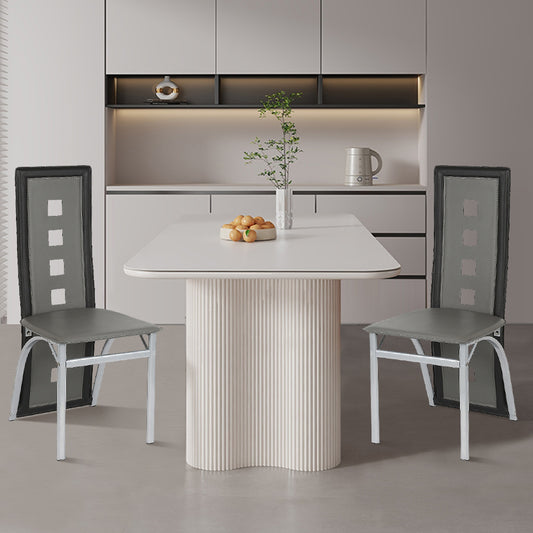Eetkamerstoelen – Stoelen – Dining Stoelen – Keukenstoelen – Zwarte Grijs – Ergonomisch Design – Gevuld Zitkussen – Hoogwaardige Set 2 Stuks – 42,5 x 42 x 101,5 cm