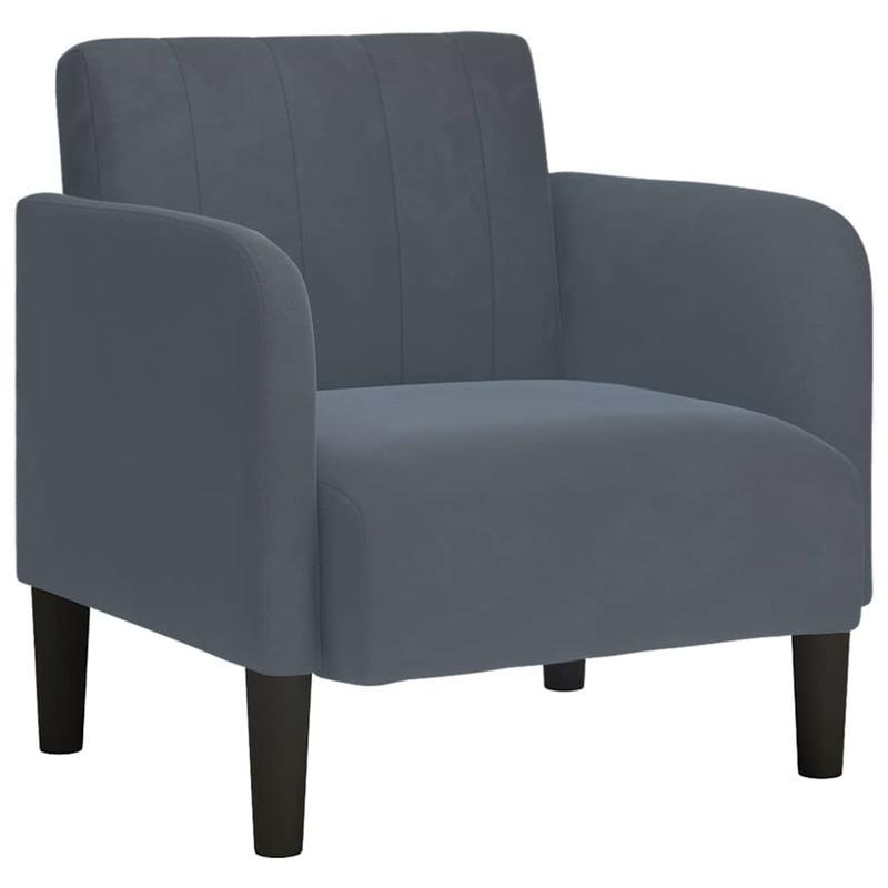 Fauteuil – Relaxfauteuil – Loungestoel – Zitzak – Leunstoel – Donkergrijs Zwart – Memory Foam Vulling – Stevig Houten MDF Frame