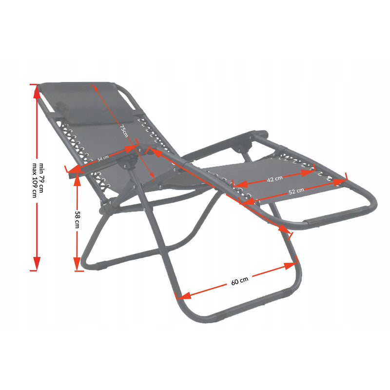 Zero Gravity Ligstoel – Relaxstoel – Tuinstoel – Ligbed – Outdoor Stoel – Versterkt Metaal – Waterafstotende Ademend Stof