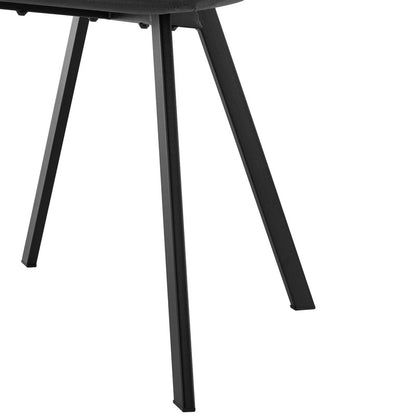 Eetkamerstoel – Stoel – Kuipstoel – Zithoek – Eettafelstoel – Set van 4 – Donkergrijze Polyester Bekleding – Stevig Metalen Schuine Poten