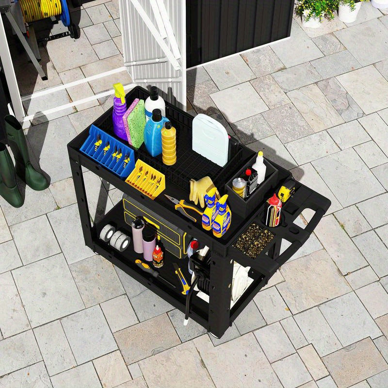 Multifunctional tool cart, storage cart, multi-layer tool tray, perfect gift for father and husband, professional maintenance tool cart for men
