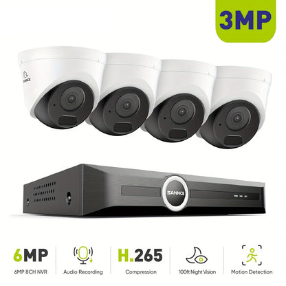 Camerasysteem – Beveiligingscamera – CCTV Bewaking – Bewakingscamera – IP Camera – 8 Kanaals PoE Recorder – 3MP Outdoor Camera’s – Mens- en Voertuigdetectie