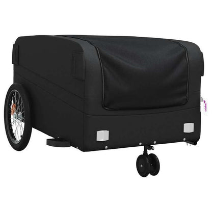 Fietskar – Fietstrolley – Bike Trailer – Kinderaanhanger – Bolderkar – Zwarte Kleur – Maximaal 45 kg Draagvermogen – Stevig Stalen Frame