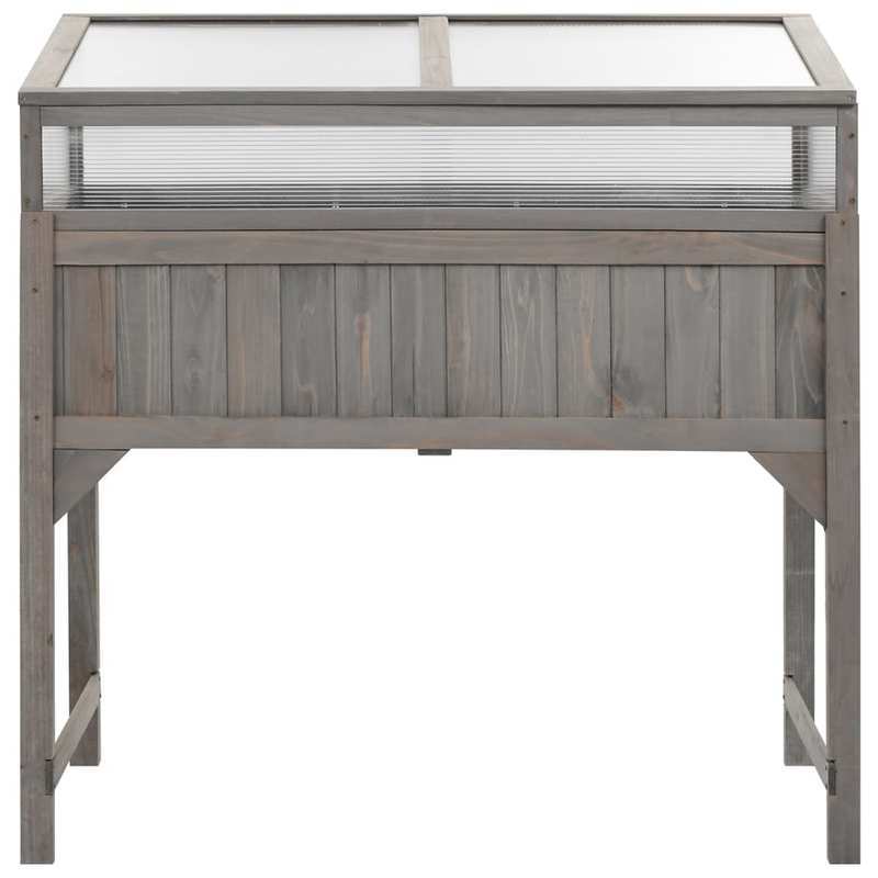 Kweekkas – Tuinkas – Broeikas – Plantenkas – Kweekbak – Verhoogde Plantenbak 110x54x120 cm – Massief Vurenhout – Transparante Kasafdekking Met Opbergplank
