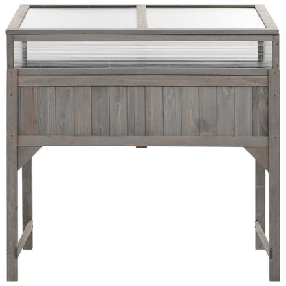 Kweekkas – Tuinkas – Broeikas – Plantenkas – Kweekbak – Verhoogde Plantenbak 110x54x120 cm – Massief Vurenhout – Transparante Kasafdekking Met Opbergplank