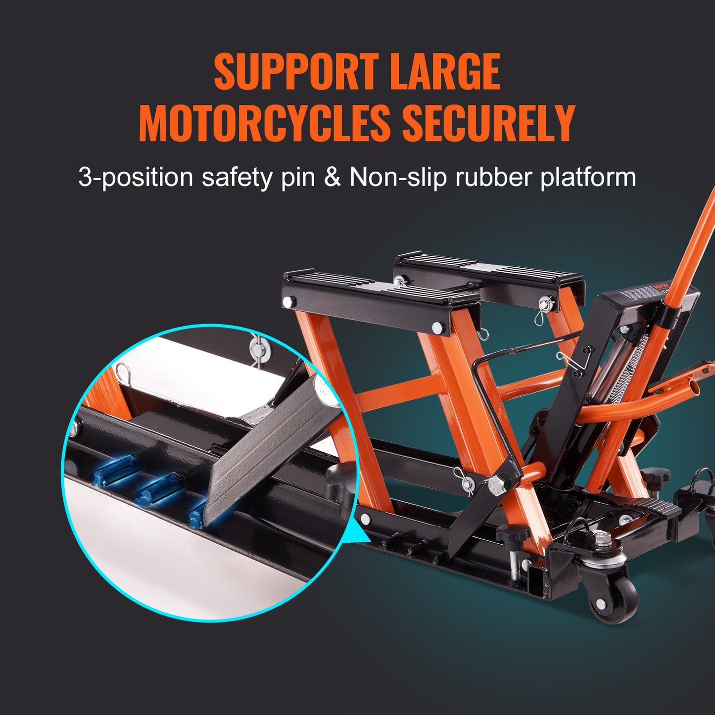 Motorhefbrug – Motorheftafel – Motorkrik – Motorlift – Hydraulische Motorkrik – Draagvermogen 700 kg – Verstelbare Hefhoogte 12-38 cm
